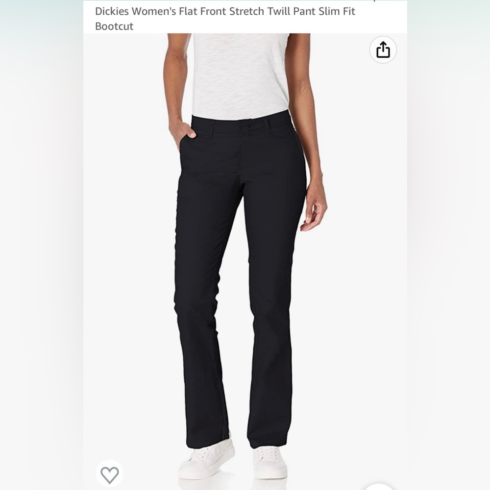 Dickies women’s flat front stretch twill pant slim fit bootcut work pants